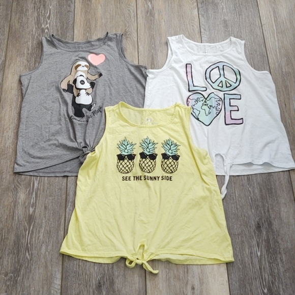 Justice Other - Justice Tie Front Tank Tops